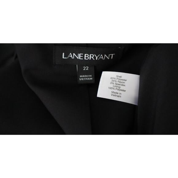 Lane Bryant Black Blazer Women Plus 22 Lace Trim Tailored Stretch Jacket POWER - Picture 6 of 7